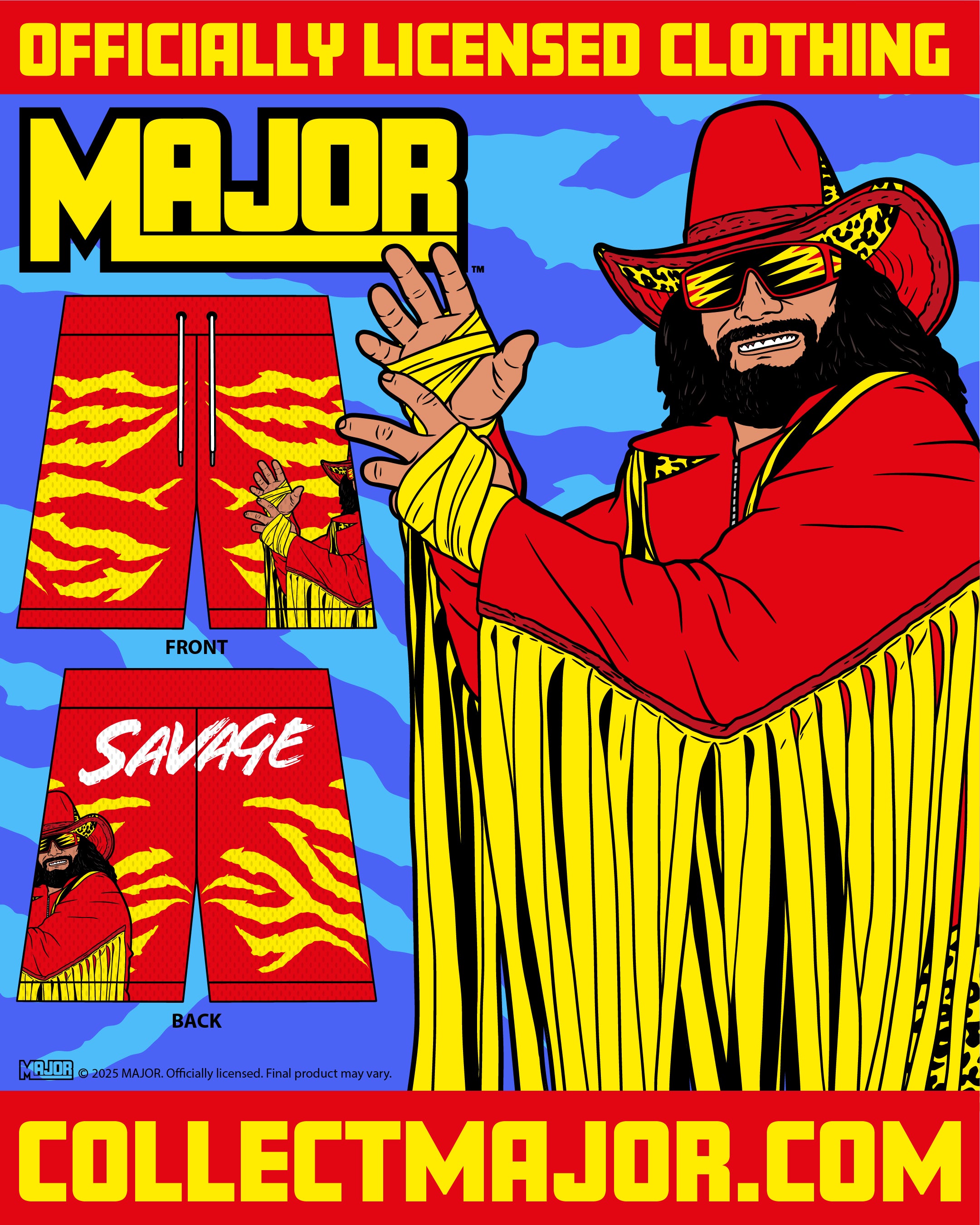 Meat Stick Macho Man Randy Savage Shorts (FREE US SHIPPING - IN STOCK)