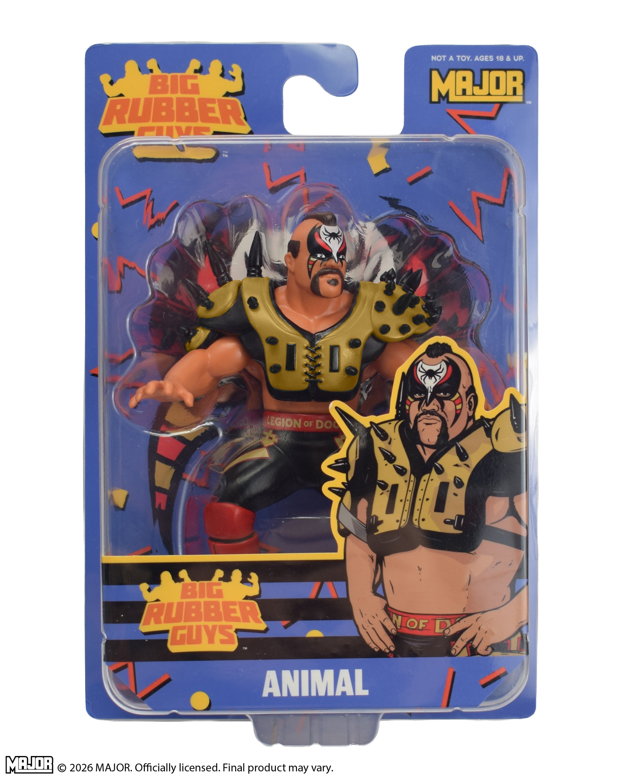 Road Warrior Animal (Gold) Big Rubber Guy Action Figure, 1980s Retro 8" Collectible Toy (FREE US SHIPPING - SHIPS IN OCTOBER)