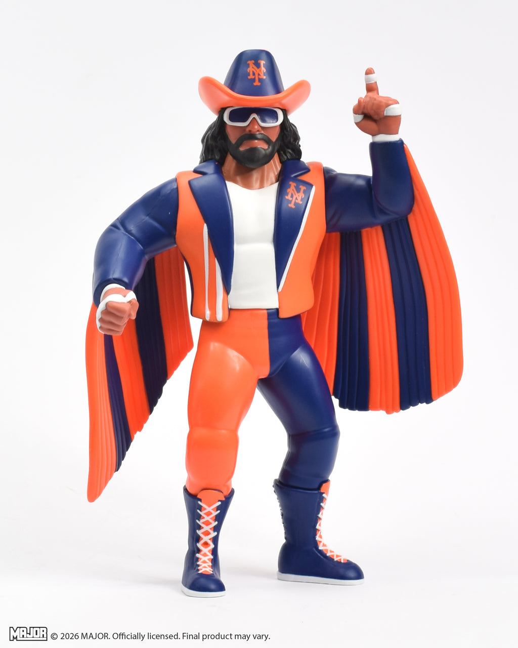 "Macho Man" Randy Savage MLB New York Mets Big Rubber Guy Action Figure, 1980s Retro 8" Collectible Toy