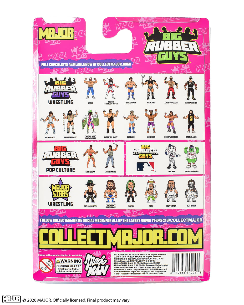 "Macho Man" Randy Savage Studio Big Rubber Guy Action Figure, 1980s Retro 8" Collectible Toy (SHIPS IN NOVEMBER)