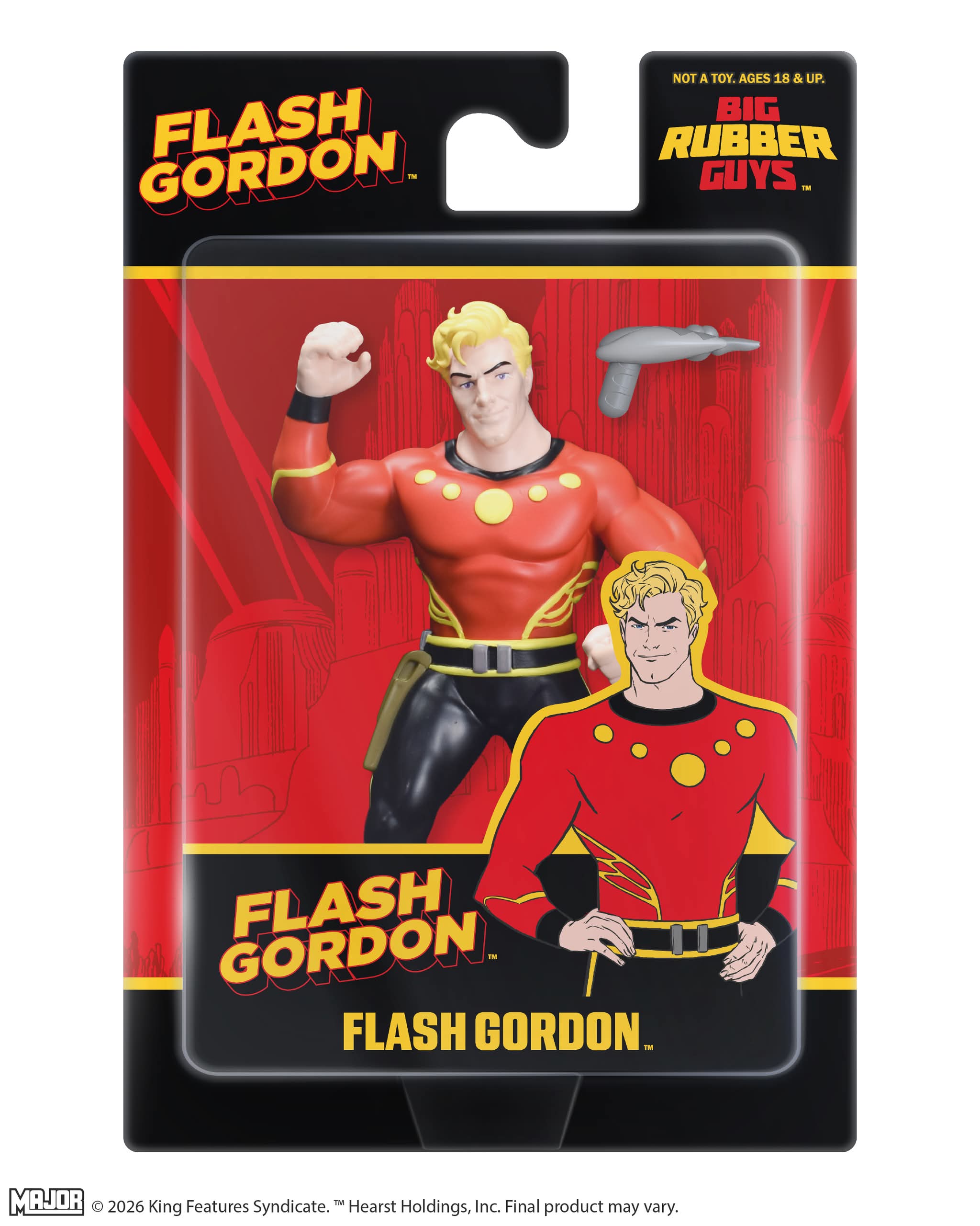 Flash Gordon Big Rubber Guy Action Figure, 1980s Retro 8" Collectible Toy  (FREE US SHIPPING - SHIPS IN APRIL)