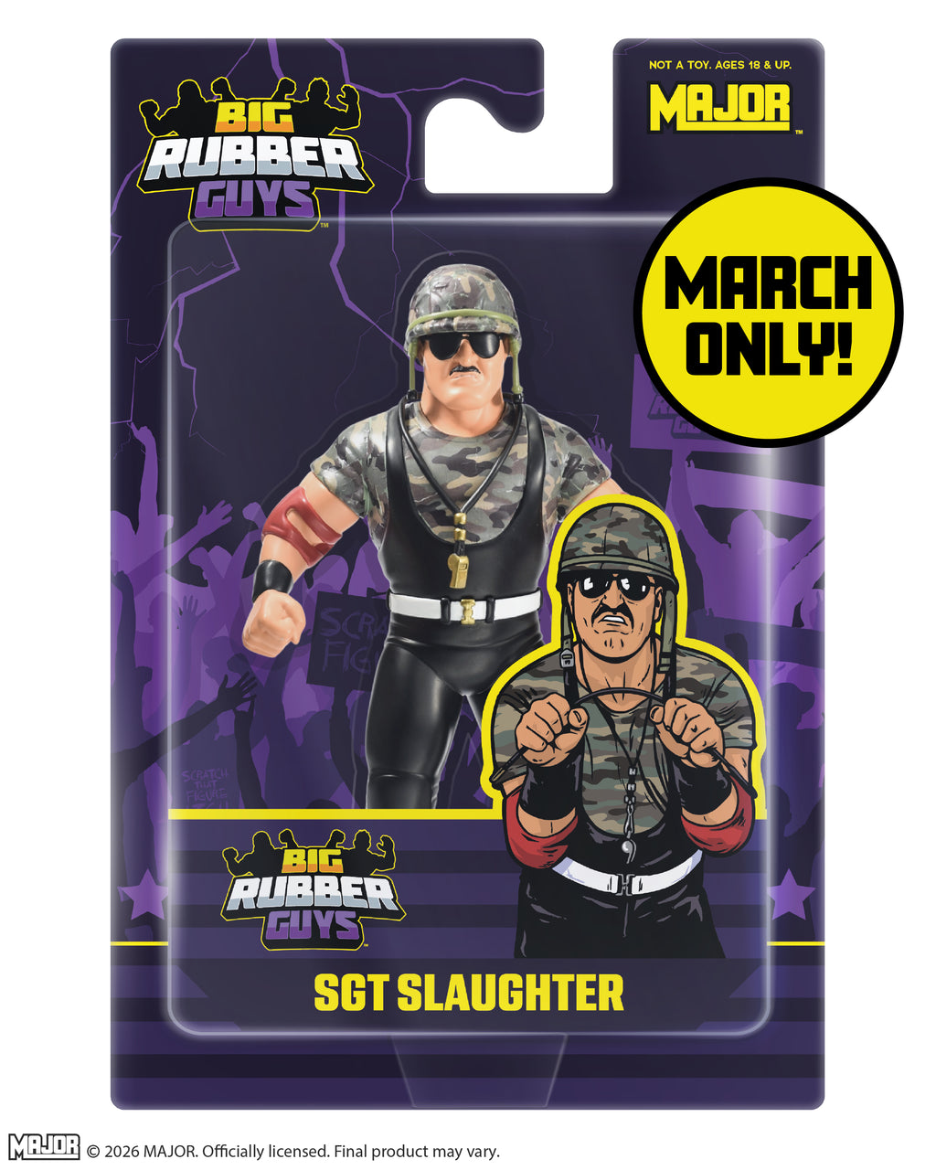 Heel Sgt Slaughter Big Rubber Guy (FREE US SHIPPING - SHIPS IN AUGUST)