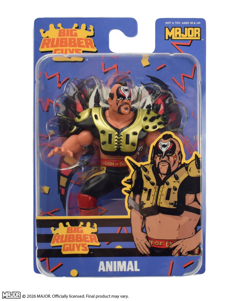 Road Warrior Animal (Gold) Big Rubber Guy Action Figure, 1980s Retro 8" Collectible Toy (FREE US SHIPPING - SHIPS IN OCTOBER)