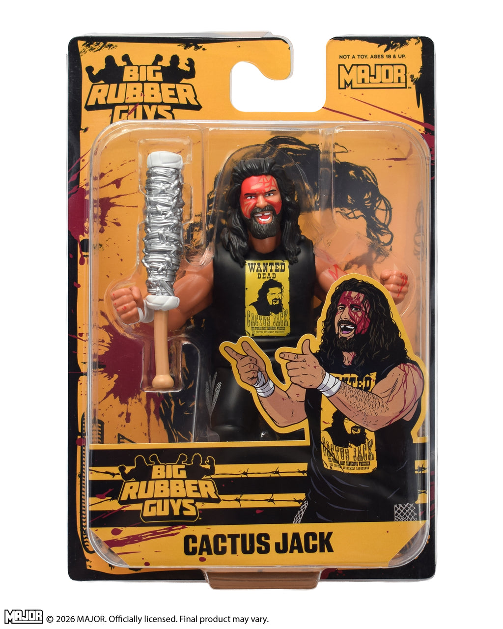 Bloody Cactus Jack Big Rubber Guy Action Figure, 1980s Retro 8" Collectible Toy (FREE US SHIPPING - SHIPS IN SEPTEMBER)