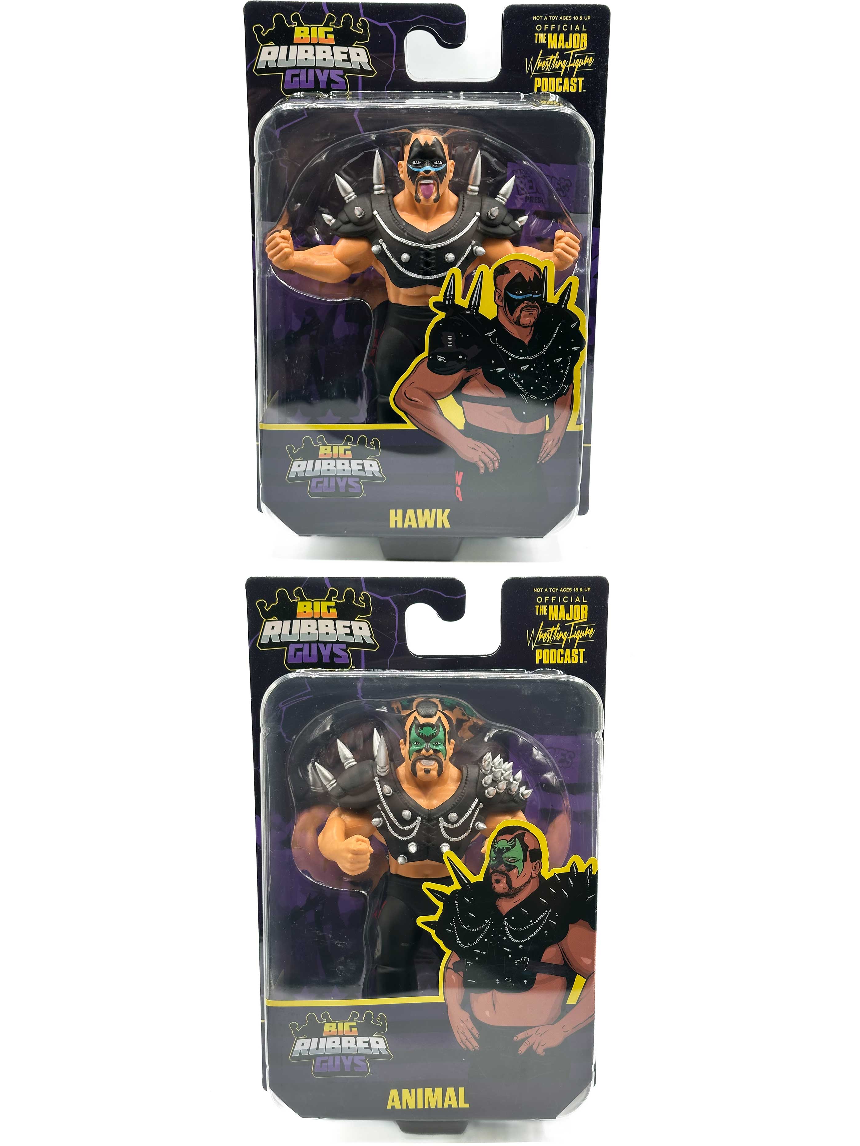 BIG RUBBER GUYS SERIES 8 ROAD WARRIORS ANIMAL & HAWK  (FREE US SHIPPING - IN STOCK)